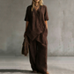 Completo da Donna con Top Asimmetrico e Pantaloni a Gamba Larga