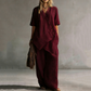Completo da Donna con Top Asimmetrico e Pantaloni a Gamba Larga