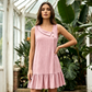 Vestito Senza Maniche con Scollo Asimmetrico e Volant da Donna