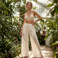 Pantaloni da donna in pizzo svolazzanti con coulisse