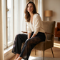 Pantaloni da donna in pizzo svolazzanti con coulisse