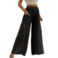Pantaloni da donna in pizzo svolazzanti con coulisse