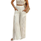 Pantaloni da donna in pizzo svolazzanti con coulisse