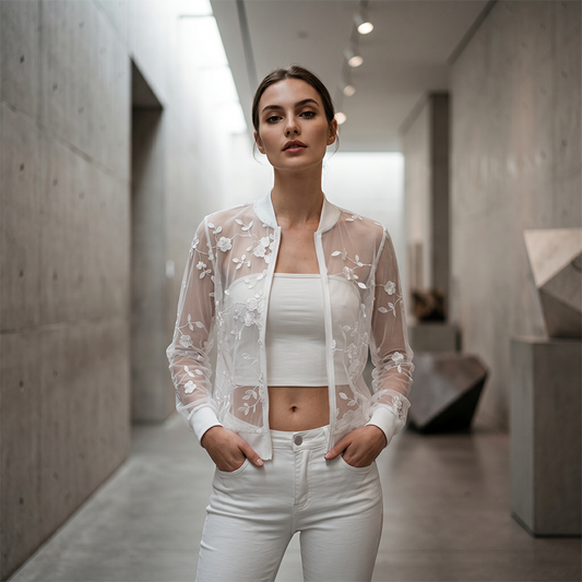 🎉 Saldi 2026 — Oltre 37.000 Venduti! 👗 Giacca Estiva da Donna in Rete Trasparente con Ricamo Floreale – Traspirante & Elegante 🌸