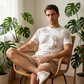 Completo Estivo da Uomo con Stampa Tropicale – Set 2 Pezzi