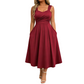 🖕50% DI SCONTO 50K+ VENDUTI👗Abito Midi da Donna a Linea A con Vita Incrociata – Nasconde Pancia e Fianchi