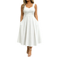🖕50% DI SCONTO 50K+ VENDUTI👗Abito Midi da Donna a Linea A con Vita Incrociata – Nasconde Pancia e Fianchi