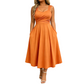 🖕50% DI SCONTO 50K+ VENDUTI👗Abito Midi da Donna a Linea A con Vita Incrociata – Nasconde Pancia e Fianchi