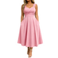 🖕50% DI SCONTO 50K+ VENDUTI👗Abito Midi da Donna a Linea A con Vita Incrociata – Nasconde Pancia e Fianchi