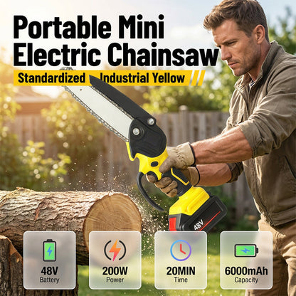 🌳⚔️ Mini Motosega Elettrica Portatile a Batteria 48V – Barra 4 Pollici, Lega + ABS, Impugnatura Ergonomica Monomanuale, Protezione Anti-Schizzi – 5 o 10 Sezioni, 2 Versioni ✨🔧