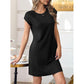 Vestito Tinta Unita con Scollo Rotondo da Donna