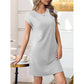 Vestito Tinta Unita con Scollo Rotondo da Donna