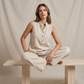 🎉 OFFERTA LIMITATA 50% DI SCONTO! 💕 Set da Donna Minimalista con Top Senza Maniche e Pantaloni a Gamba Larga