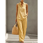 🎉 OFFERTA LIMITATA 50% DI SCONTO! 💕 Set da Donna Minimalista con Top Senza Maniche e Pantaloni a Gamba Larga
