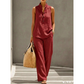 🎉 OFFERTA LIMITATA 50% DI SCONTO! 💕 Set da Donna Minimalista con Top Senza Maniche e Pantaloni a Gamba Larga