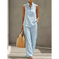 🎉 OFFERTA LIMITATA 50% DI SCONTO! 💕 Set da Donna Minimalista con Top Senza Maniche e Pantaloni a Gamba Larga
