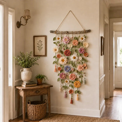 💗ULTIMO GIORNO SCONTO 50%⚡Oltre 50.000 Venduti!!💮Decorazione da Parete con Fiori all'Uncinetto🖼️