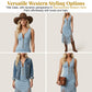 Abito Slim Senza Maniche con Frange in Stile Western Retro
