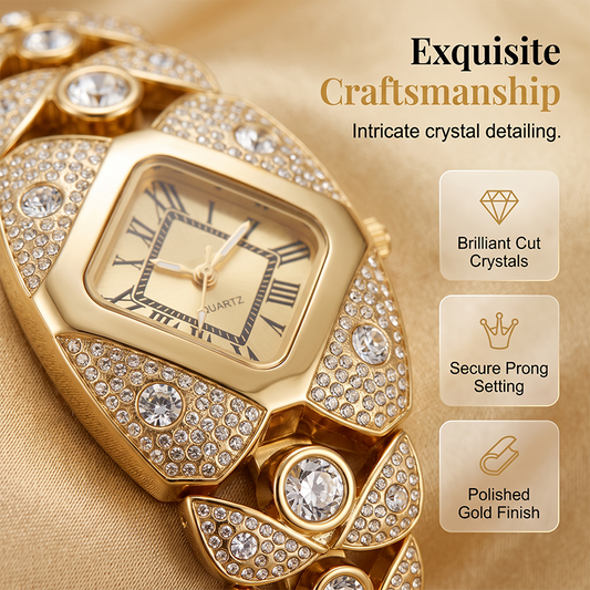 📢📢50% DI SCONTO!! ⏰ Orologio al Quarzo da Donna – Lega – Quadrante a Rombo con Strass