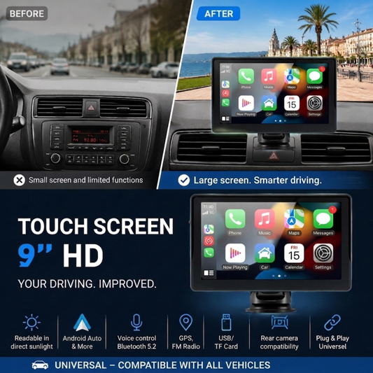 🚗📱 56% DI SCONTO! CarPlay AutoPlay Multimedia – Apple CarPlay & Android Auto Wireless, Touchscreen HD, Supporto GPS & Telecamera Posteriore – Perfetto per Veicoli Moderni ✨