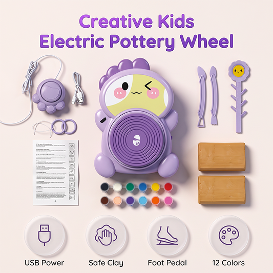 Kit Tornio da Vasaio Elettrico per Bambini – Argilla Fai da Te e Attività Creativa