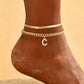 ✨💛 Cavigliera Dorata Personalizzabile con Iniziale – Leggerissima in Lega, Impilabile, 26 Lettere – Gioiello Estivo Elegante per Donna 🏖️🔗