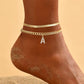 ✨💛 Cavigliera Dorata Personalizzabile con Iniziale – Leggerissima in Lega, Impilabile, 26 Lettere – Gioiello Estivo Elegante per Donna 🏖️🔗