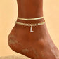 ✨💛 Cavigliera Dorata Personalizzabile con Iniziale – Leggerissima in Lega, Impilabile, 26 Lettere – Gioiello Estivo Elegante per Donna 🏖️🔗