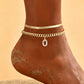 ✨💛 Cavigliera Dorata Personalizzabile con Iniziale – Leggerissima in Lega, Impilabile, 26 Lettere – Gioiello Estivo Elegante per Donna 🏖️🔗