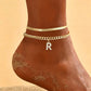 ✨💛 Cavigliera Dorata Personalizzabile con Iniziale – Leggerissima in Lega, Impilabile, 26 Lettere – Gioiello Estivo Elegante per Donna 🏖️🔗