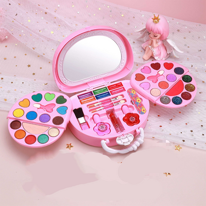 💄✨ Kit Trucco Giocattolo Bambine con Borsetta Rosa Portatile – Formula Lavabile & Sicura, Palette Multi-Strato con Specchio, Idea Regalo 🎁👧