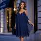 Abito estivo da donna in chiffon con spalle scoperte