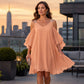 Abito estivo da donna in chiffon con spalle scoperte