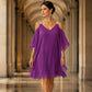 Abito estivo da donna in chiffon con spalle scoperte