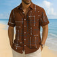 🌴✨ Camicia Estiva da Uomo con Stampa Geometrica 👔🌊 - Vestibilità Comoda | Tessuto Morbido | Taglia S-5XL | Perfetta per Vacanze & Spiaggia