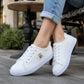 Sneakers Casual Piatte in Tela da Donna