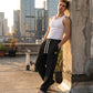 Pantaloni della Tuta a Gamba Larga Casual da Uomo