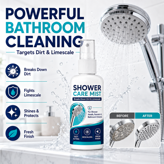 🚿 Spray Anticalcare ad Azione Rapida per Soffioni Doccia e Rubinetti – 50ml, Rimuove Depositi Minerali & Calcare – 1+1 Gratis ✨