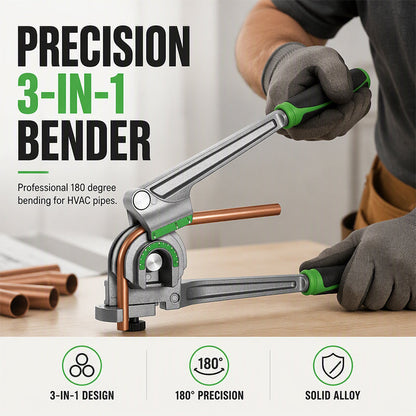 🔧 -50%! 🛠️ Curvatubi Manuale 3-in-1 – Lega di Alluminio – 3 Diametri – Angolo 180° – Per Rame e Alluminio – Modelli ST-N368-180 / ST-612 🚗
