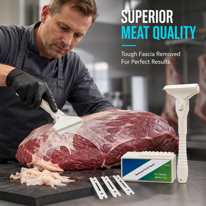 🥩🔥 50% DI SCONTO! Raschietto per carne in acciaio inox – Utensile pratico per rimuovere grasso e fasce da manzo e maiale 🔪✨