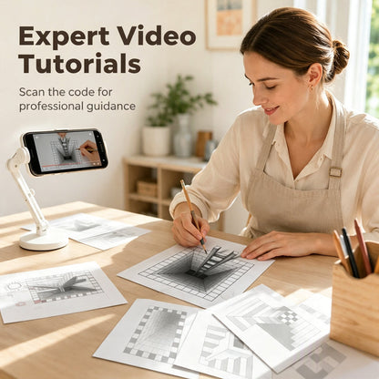 Libro da Disegno Stereoscopico 3D per Bambini con Attività di Colorazione e Ritaglio Carta