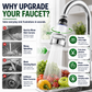 Filtro Aeratore per Rubinetto Rotante a 360° – Filtrazione a 6 Strati, 3 Modalità d'Acqua, Senza Schizzi per Lavello da Cucina