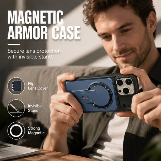 🔥 -53% Oggi: Cover Magnetica con Protezione Obiettivo Pieghevole e Supporto Invisibile – Anello magnetico potente, PC opaco premium, design sottile. Per iPhone 13–17, 3 colori.