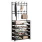 🧥 Appendiabiti con Scarpiera 3 in 1 | ✨ Organizer Salvaspazio Robusto | 🏠 Perfetto per Ingresso e Corridoio | 🛠️ Struttura in Metallo con Ganci a Doppia Fila