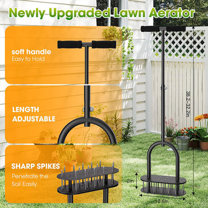 🌿🛒 50%! Arieggiatore Manuale per Prato in Acciaio al Carbonio con Espulsione a Molla e Manico Regolabile – Perfetto per Giardino e Cortile 🏡✨