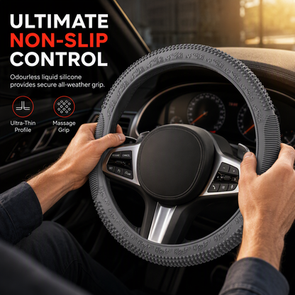 Coprivolante Universale per Auto da 38 cm in Silicone Antiscivolo e Traspirante per Volanti a O e D