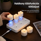 🕯️ Candele LED Ricaricabili Senza Fiamma – Lumini Tealight con Base di Ricarica e Telecomando ✨