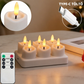 🕯️ Candele LED Ricaricabili Senza Fiamma – Lumini Tealight con Base di Ricarica e Telecomando ✨