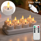 🕯️ Candele LED Ricaricabili Senza Fiamma – Lumini Tealight con Base di Ricarica e Telecomando ✨