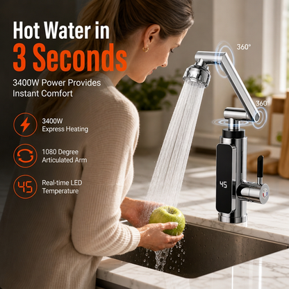 Rubinetto Elettrico per Acqua Calda Istantanea con Display Digitale e Termostato